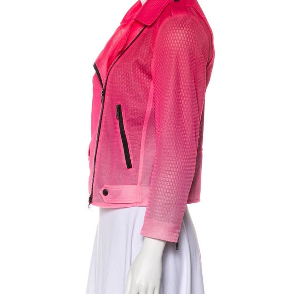 Rebecca Minkoff Active Wes Moto Jacket Rose Pink S - Picture 3 of 5